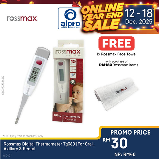 Rossmax Digital Thermometer Tg380 | For Oral, Axillary & Rectal Alpro Pharmacy
