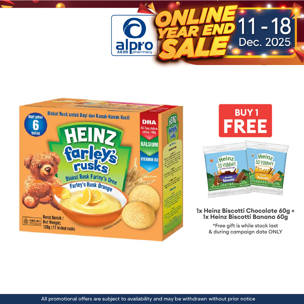 Heinz Farleys Rusks 120g (Orange/Original/Banana) Heinz