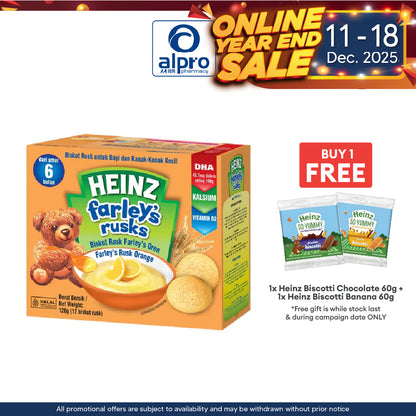 Heinz Farleys Rusks 120g (Orange/Original/Banana) Heinz