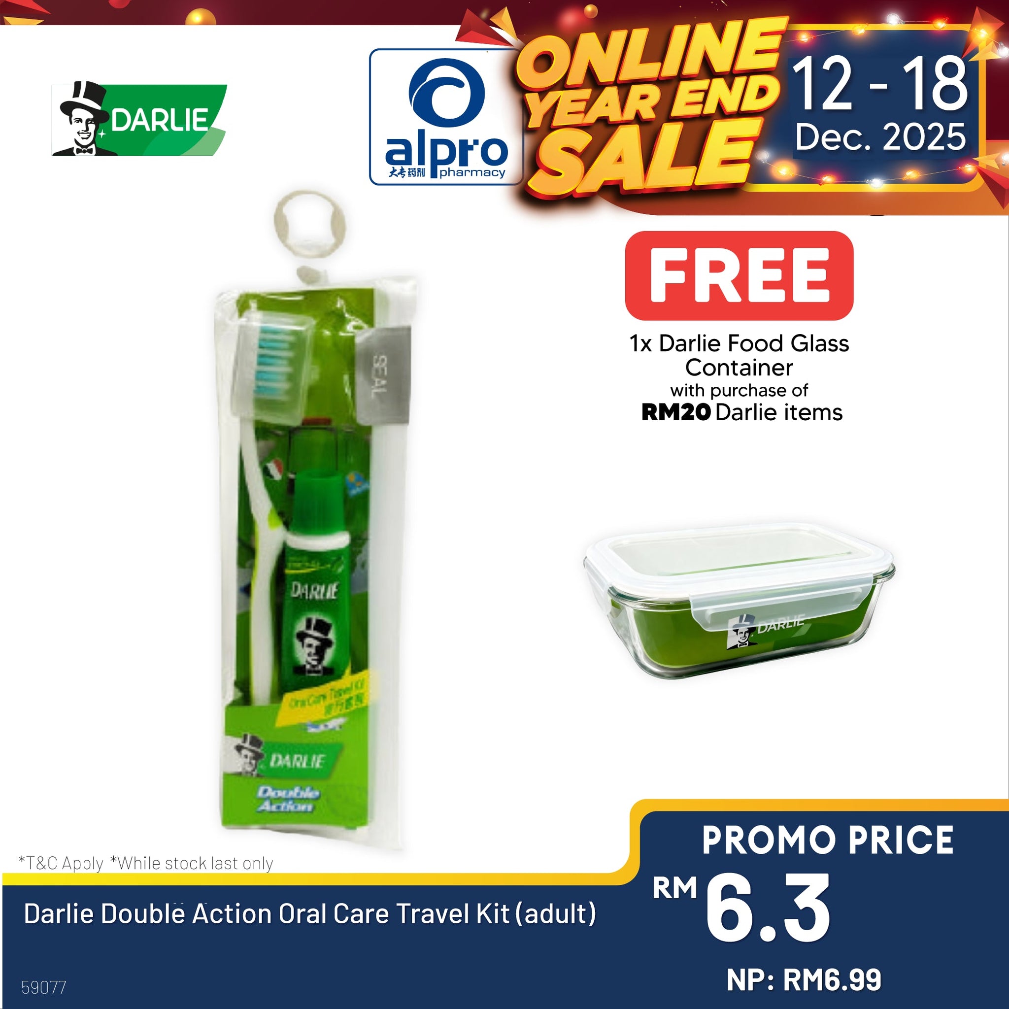 Darlie Double Action Oral Care Travel Kit (adult) Darlie