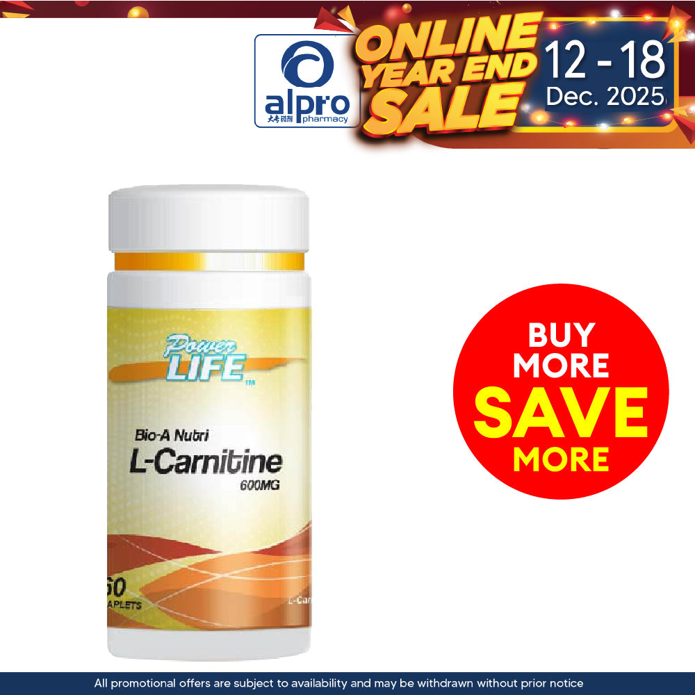 Powerlife Bio-A Nutri L-Carnitine 600mg 60s