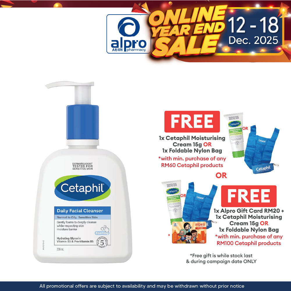 Cetaphil Daily Facial Cleanser 236ml | Effectively Removes Dirt Cetaphil