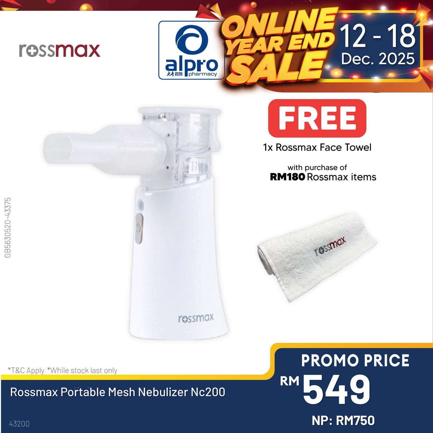 Rossmax Portable Mesh Nebulizer Nc200 Alpro Pharmacy