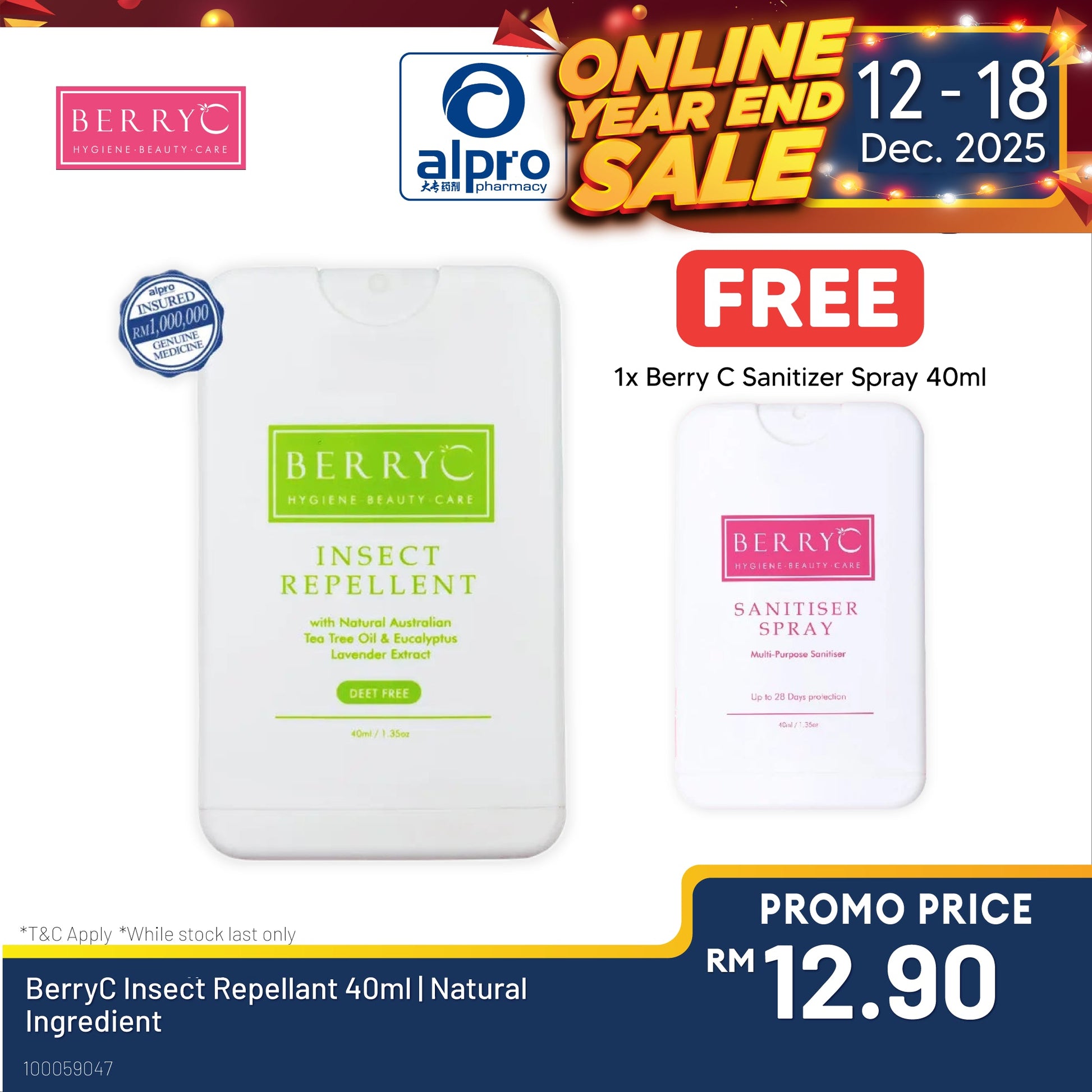 Berry C Insect Repellant 40ml | Natural Ingredient Berry C