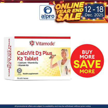 Vitamode CalciVit D3 Plus Vitamin K2 1800mg 6x 10s Alpro Pharmacy