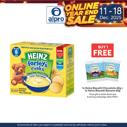 Heinz Farleys Rusks 120g (Orange/Original/Banana) Heinz