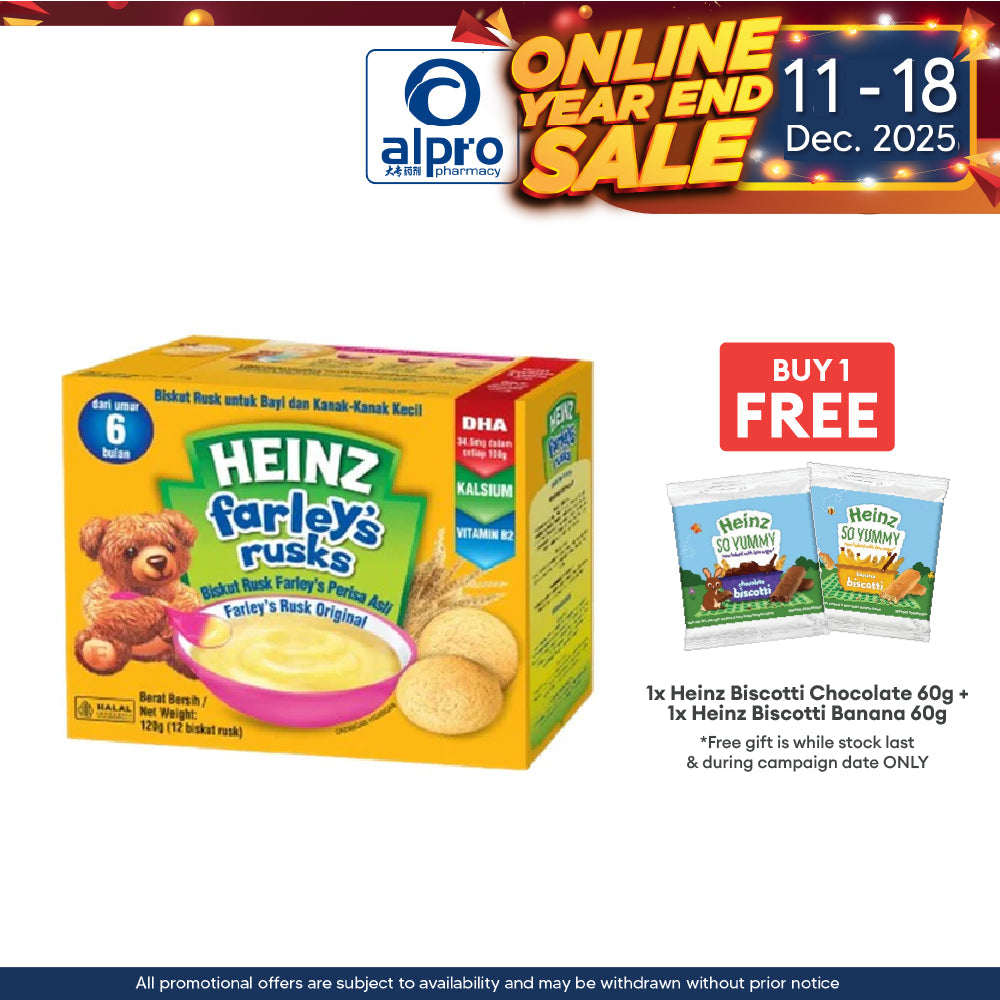 Heinz Farleys Rusks 120g (Orange/Original/Banana) Heinz