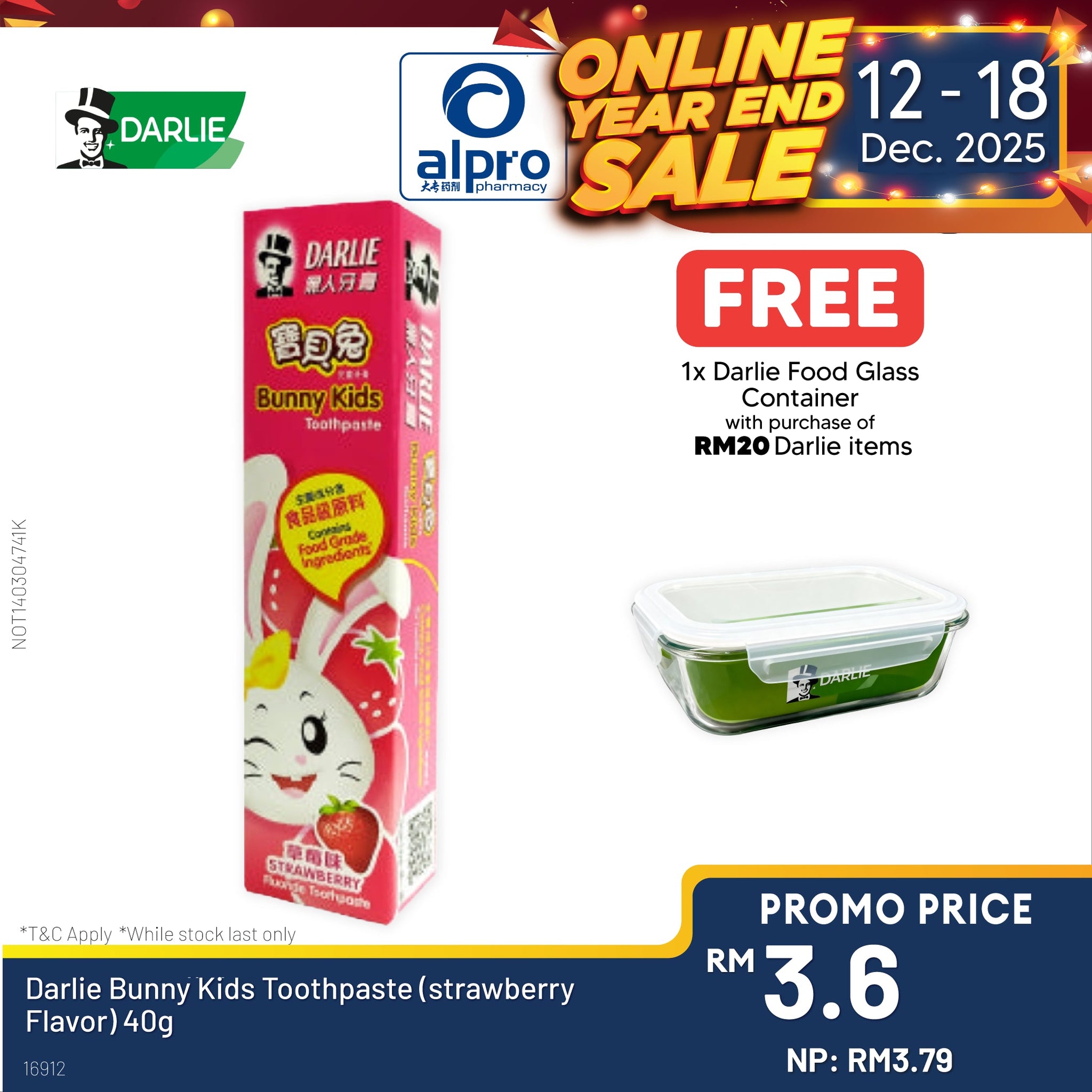 Darlie Bunny Kids Toothpaste (strawberry Flavor) 40g Darlie