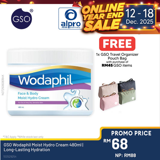 GSO Wodaphil Moist Hydro Cream 480ml | Long-Lasting Hydration GSO