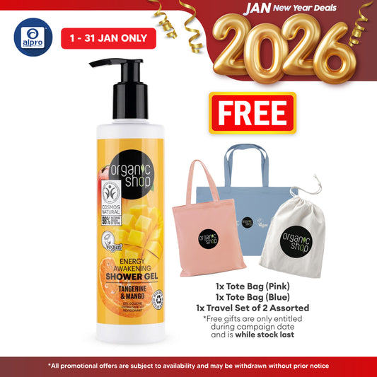 Organic Shop Energy Awakening Shower Gel Tangerine and Mango 280mL | Radiant Glowing Skin