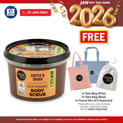 Organic Shop Softening Body Scrub Coffee 250mL | Exfoliate & Smoothens Skin