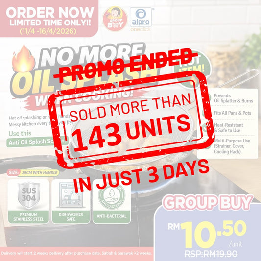 [Group Buy Delivery Starts: 13/5/2026] Oil Splatter Cover With Handle 29cm Group Buy