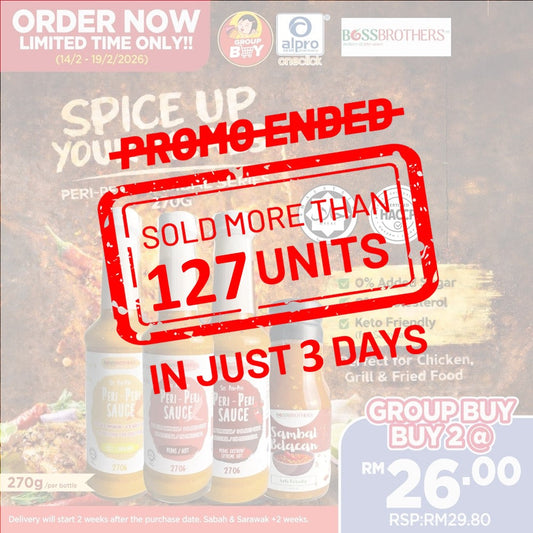 [Group Buy Delivery Starts: 16/3/2026] Boss Chili Sauce 270g (Sambal Bleacan/Original/Hot/Extreme Hot) Group Buy