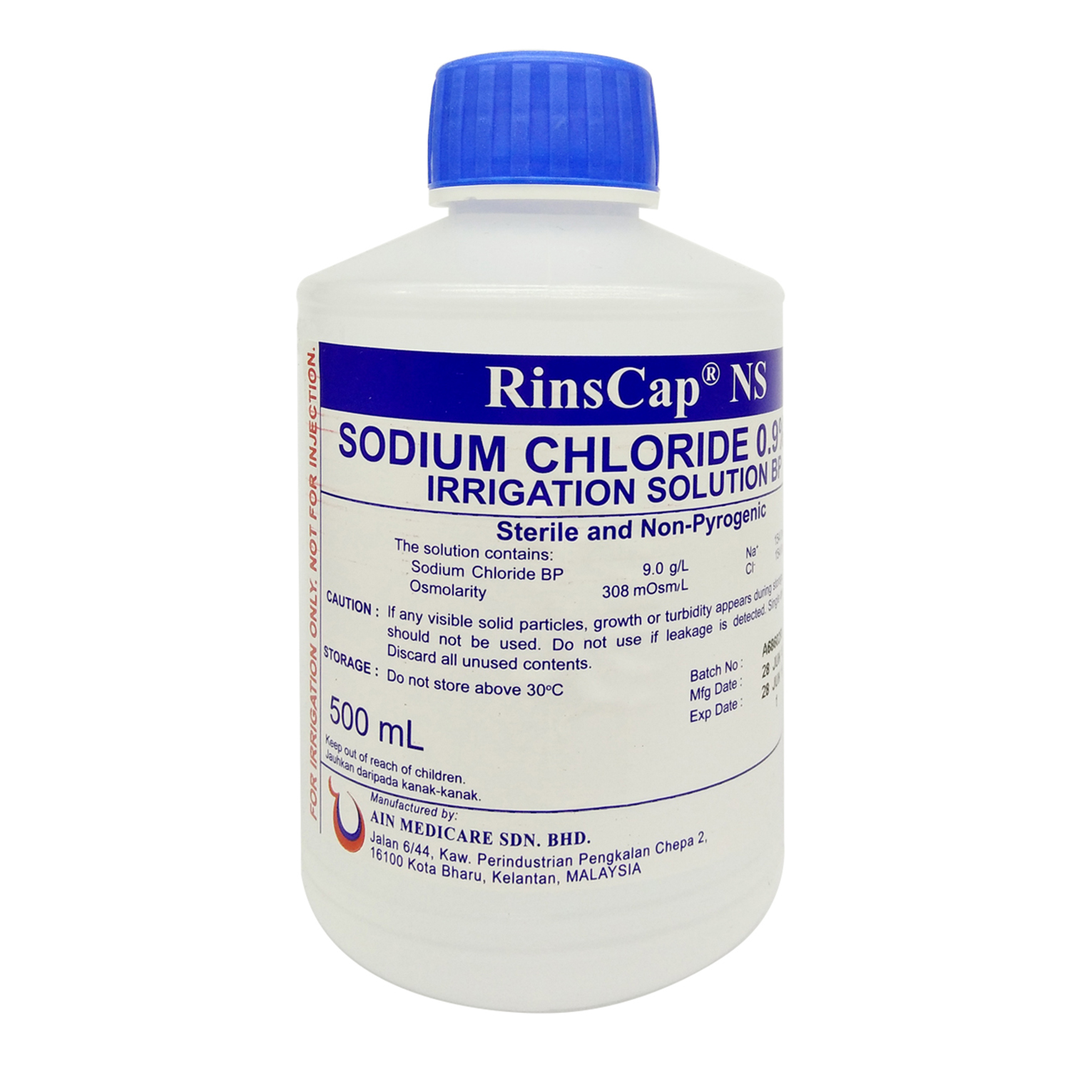 Rinscap Ns Sodium Chloride 0.9 for Irrigation Solution BP 500ml