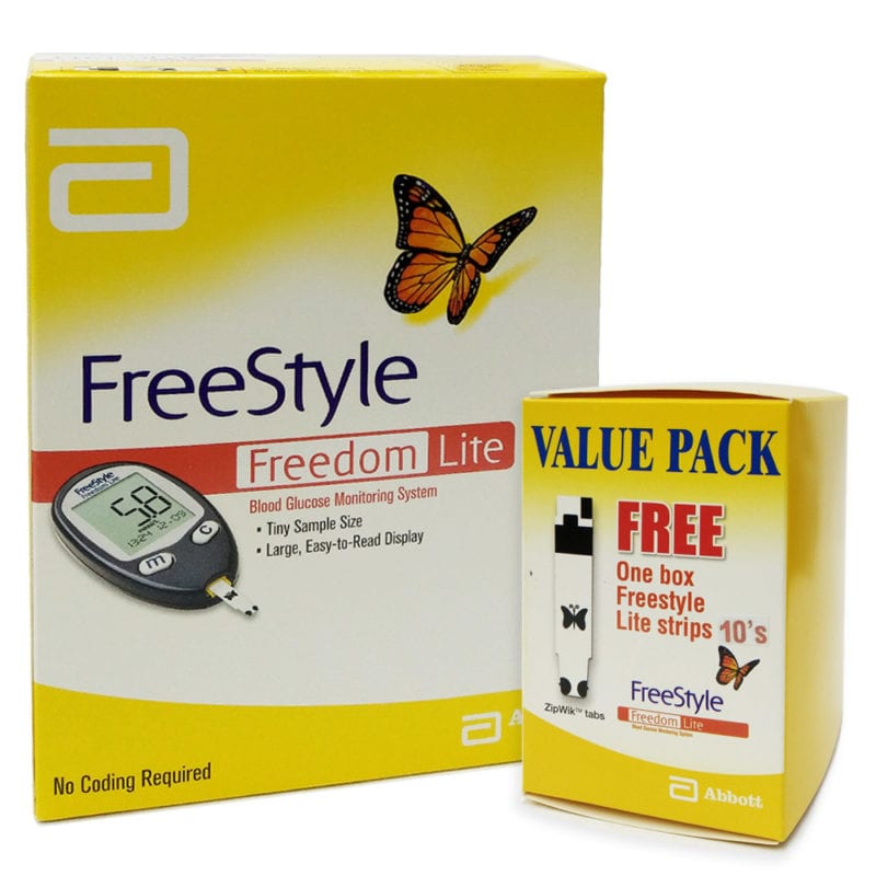 Abbott Freestyle Freedom Lite Glucose Meter [free Strip 10