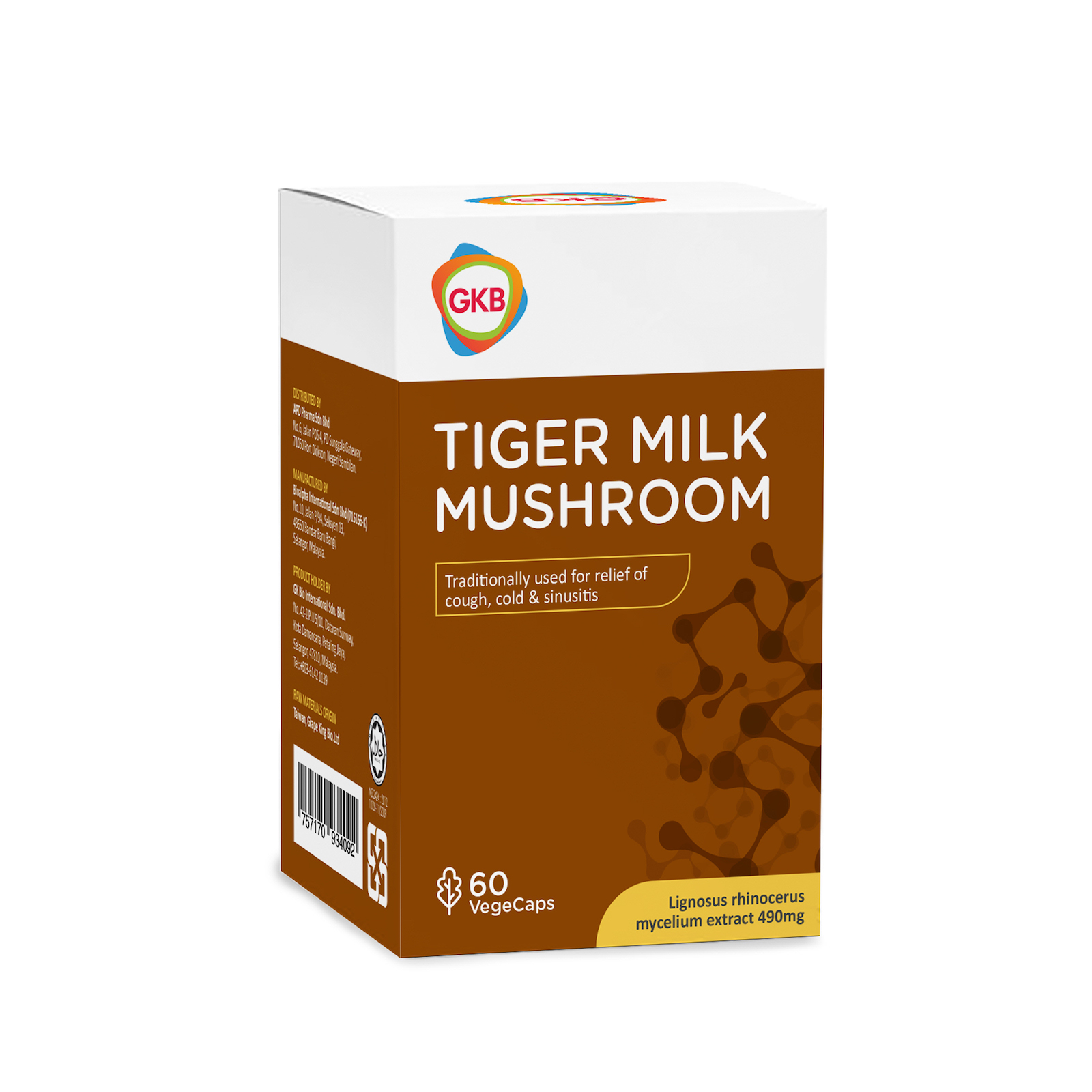 Gkb Tiger Milk Mushroom 490mg 60s  Alpro Pharmacy