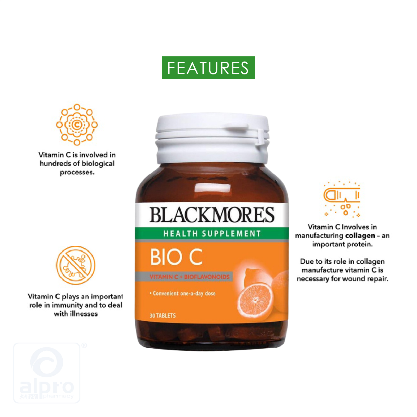 Blackmores Bio C 1000mg 30s Alpro Pharmacy Blackmores Bio C 1000mg 30s Alpro Pharmacy