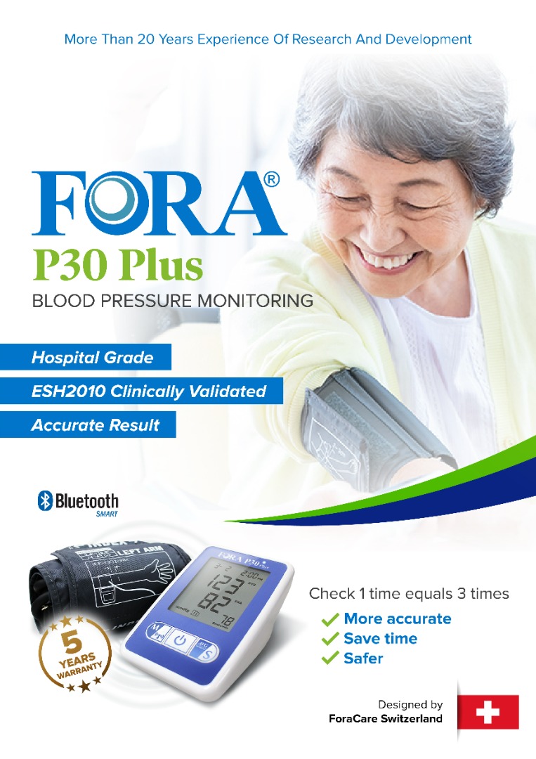 Fora P30 Plus Blood Pressure Monitor with Bluetooth Connectivity –  Blissfull Life SG