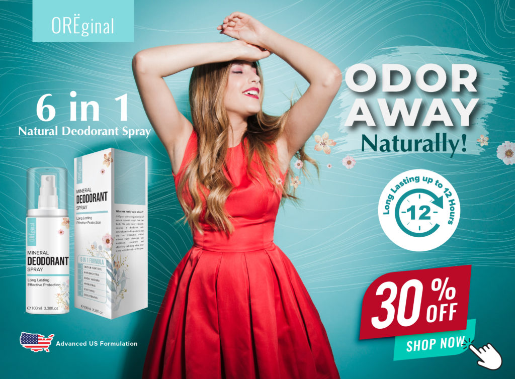 OREginal Mineral Deodorant Spray is United State formulation to control body odor naturally. It lasts up to 4 months, more than 1000 sprays.