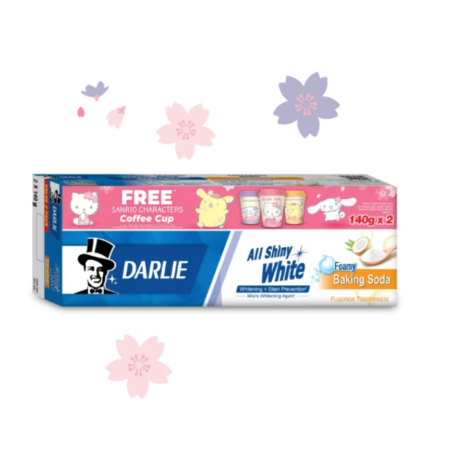 Darlie All Shiny White Baking Soda 140g 2s Free 1 Sanrio Coffee Mug