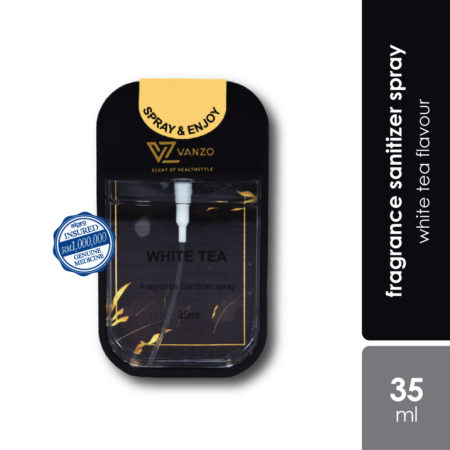 Vanzo Fragrance White Tea Sanitizer Spray 35ml | Contain 75% Alcohol & Essential Oil