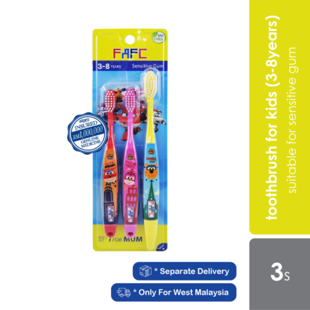 FAFC Super Wings Shrink Sleeve Family Pack 3S | Kids Toothbrush Suitable For Age 3 - 8
