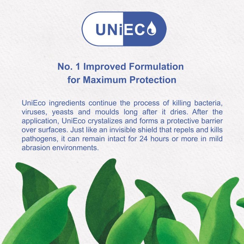 UniEco Liquid Coat Disinfectant Sanitizer 500ml | Kills 99.99% of Viruses, Bacteria & Fungal