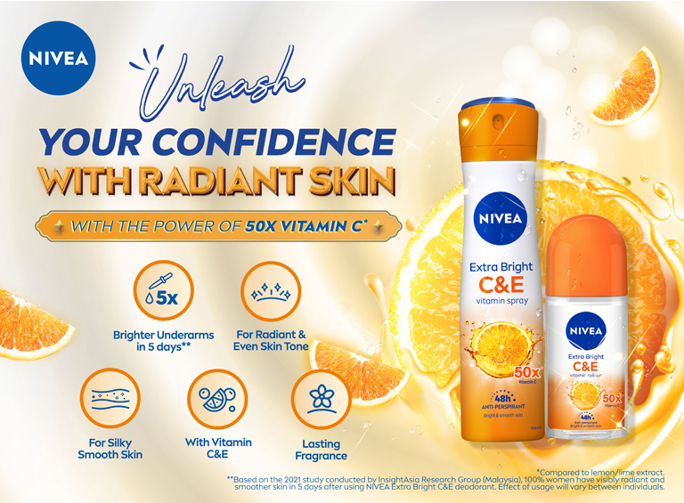 Nivea (f) Extra Brightening Roll On 50ml 2s