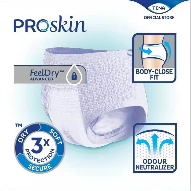 Tena Proskin Pant Plus (L) 8S Twin Pack FOC Compression Socks | Leak ...