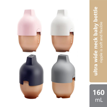 He Or She Ultra Wide Neck Baby Bottle 5oz Or 160ml | Black/grey/white/pink