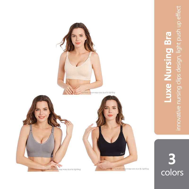 Shapee Luxe Nursing Bra (beige/black/grey)