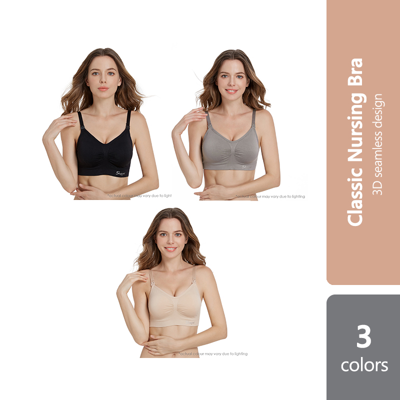 Shapee Classic Nursing Bra (beige/black/grey) | 3 Sizes Available