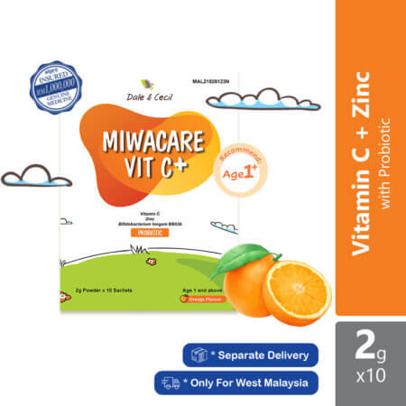 Miwacare Vit C+ 2g X10sachets | Vitamin C For Kids