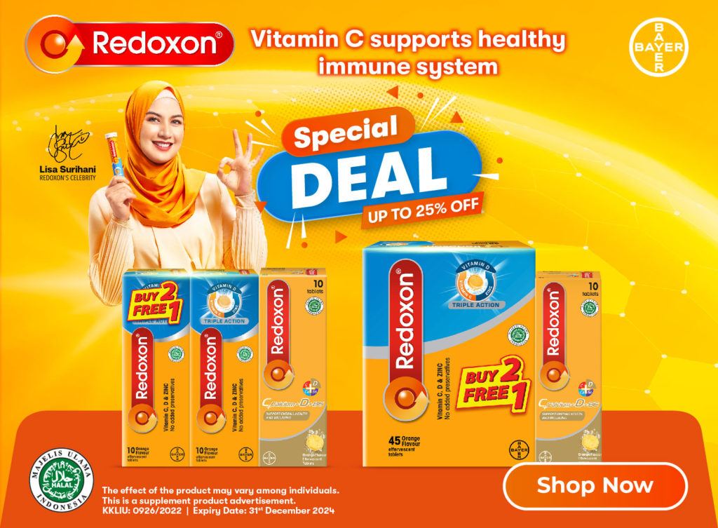 Redoxon Orange Triple Action Effervescent Vitamin C 30s | 3 Benefits In Just 1 Tablet