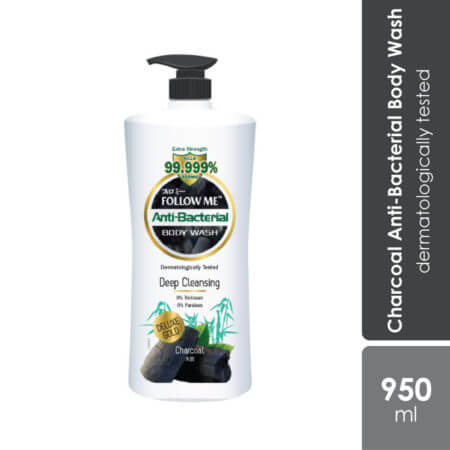 Follow Me Anti-bacterial Body Wash Charcoal Deep Cleansing 950ml