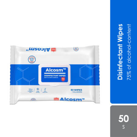 Alcosm 75% Alcohol Wipes 150x200mm 3x50s