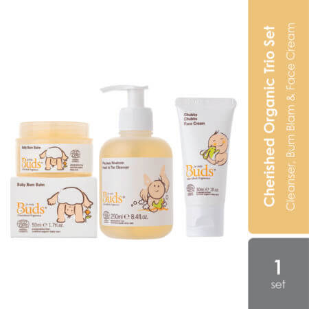 (ws)buds Cherished Organics Set Of 3 | Cleanser, Bum Blam & Face Cream