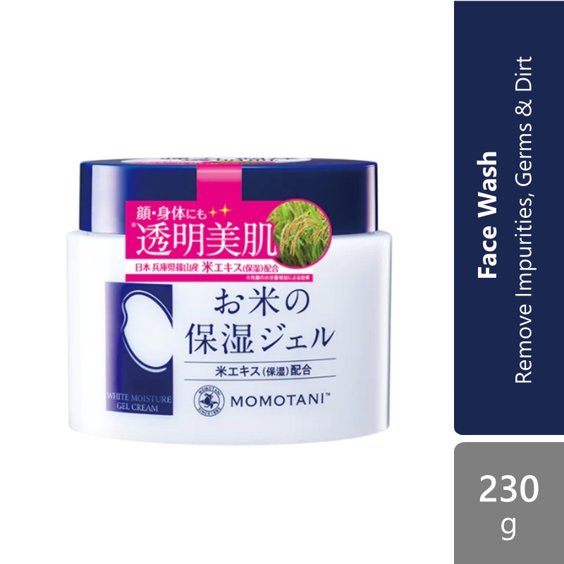 Momotani White Moisture Gel Cream 230g | Remove Impurities, Germs & Dirt
