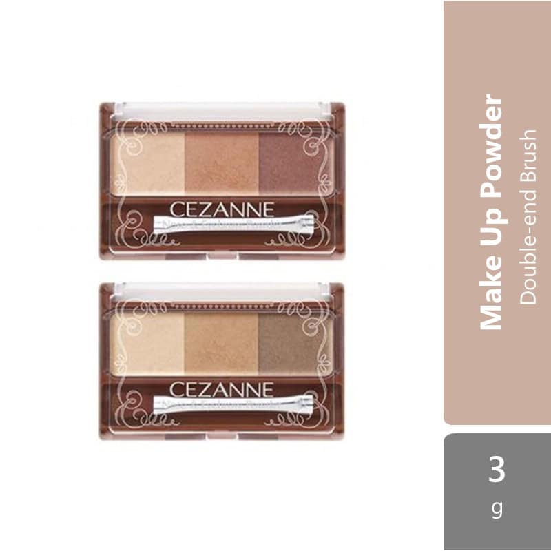 Cezanne Nose & Eyebrow Powder (01 Camel/02 Natural) | Double-end Brush