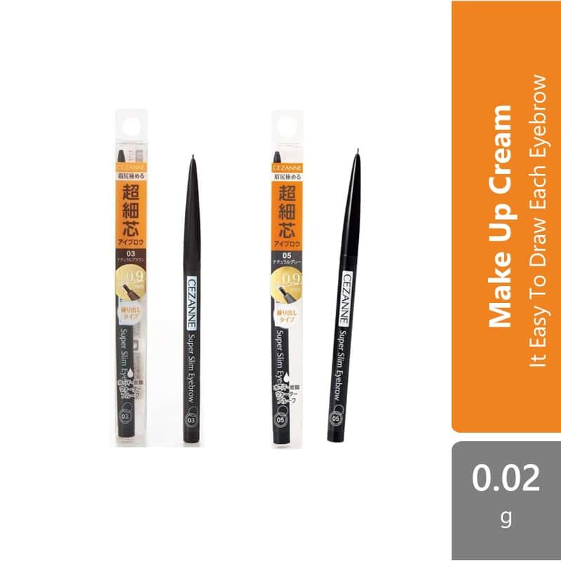 Cezanne Super Slim Eyebrow (03 Natural Brown/ 05 Natural Gray) |it Easy To Draw Each Eyebrow