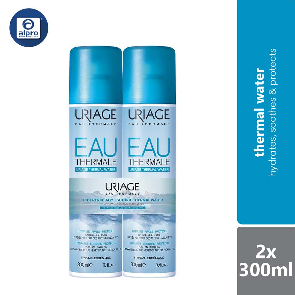 Uriage Thermal Water 300ml X 2s | Powerful Treatment With Trace Elements & Mineral Salts For Skin