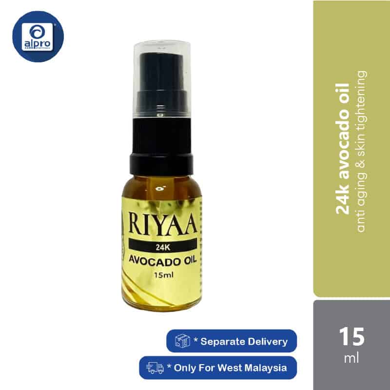 Riyaa 24k Avocado Oil 15ml | Anti Aging & Skin Tightening