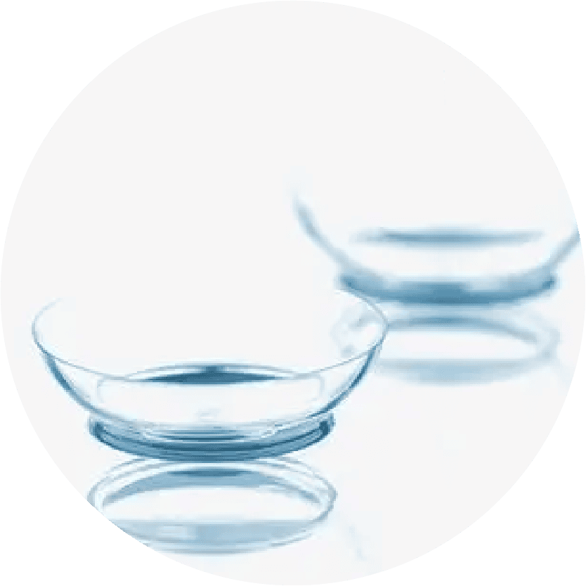 Made from plastic and water, these lenses allow oxygen to pass through to your cornea. Soft lenses are also comfortable and moisten your eyes to help reduce dry eyes.