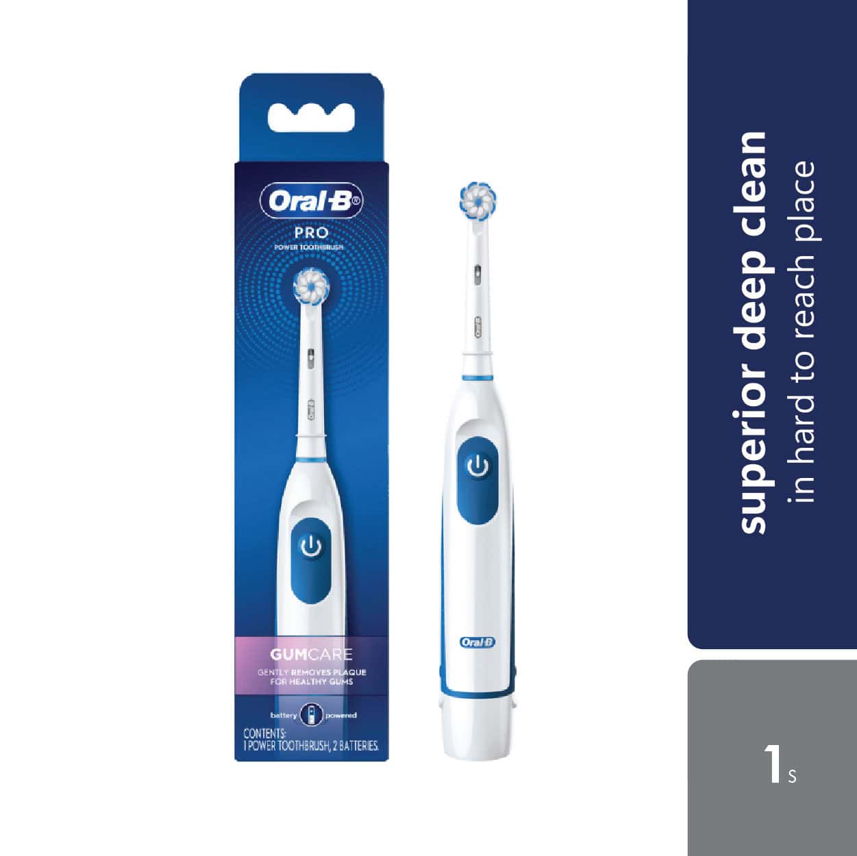 Oral B Pro Battery Toothbrush Gum Care White 1s Electric Toothbrush