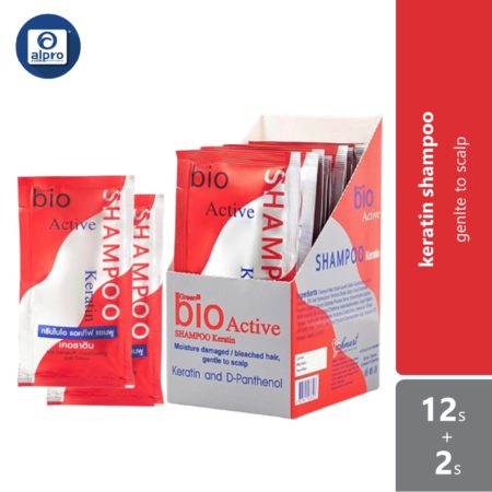Green Bio Active Keratin Shampoo Sachet 25ml 12s Free 2s | Deeply Replenishes Moisture and Hydrate