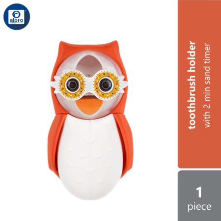 Flipper Owl Toothbrush Cover with Timer (Earthy/ Hearty/ Smarty) 1s | Interactive 2 Minute Sand Timer