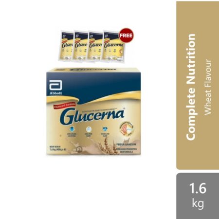 Glucerna Gold Wheat Bib 1.6kg Free 4x Vanilla Sachets
