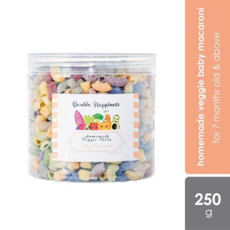 Double Happiness Veggie Pasta (Baby Macaroni / Baby Shell / Fusilli) 250g / 200g | For 7 Months Old & Above