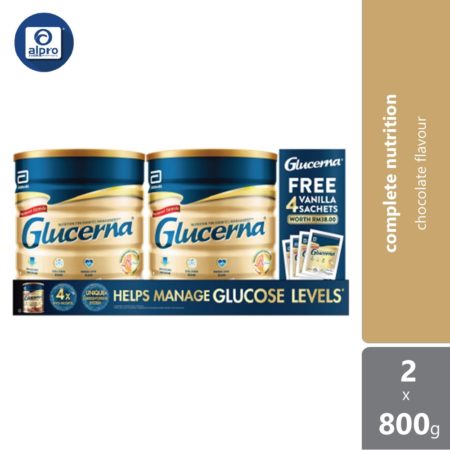 Abbott Glucerna Gold Chocolate 800gx2 FOC 4 Sachets | Diabetes Formula