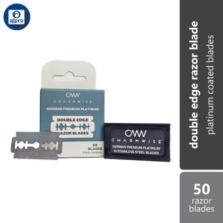 Charmwise Premium Platinum Double Edge Razor Blades 50s | Platinum Coated Blades